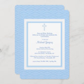 Opvallen Waves Blue uitnodiging (Voorkant / Achterkant)