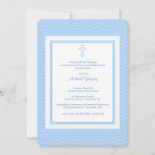 Opvallen Waves Blue uitnodiging (Voorkant)