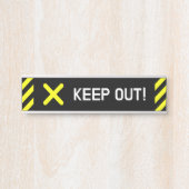 Opvallend, aandachttrekkende "KEEP OUT!" Bordjee Deurbordje (Voorkant)