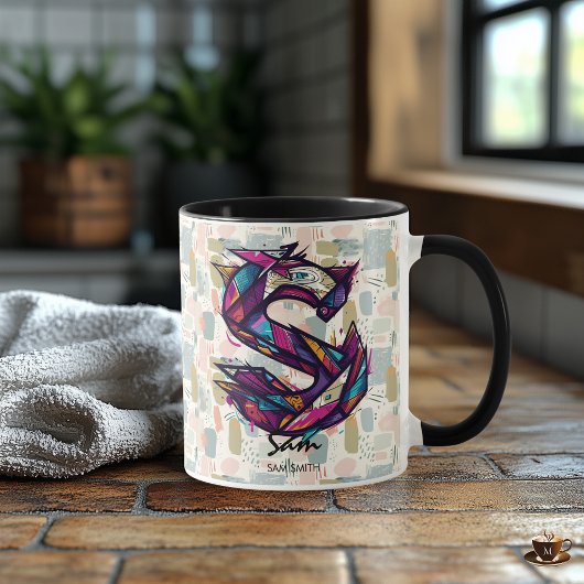 Opvallend Abstract Monogram Mok - S voor Sam