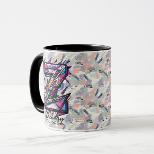 Opvallend Abstract Monogram Mok - Z voor Zachary (Voorkant links)