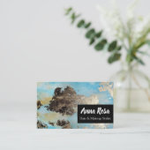 * Opvallend Abstract zwarte Waterverf Silver Visitekaartje (Staand voorkant)