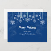 Opvallend blauw en wit kerstfeest briefkaart (Voorkant / Achterkant)