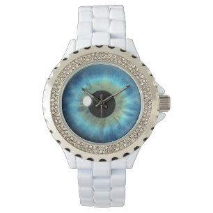 Opvallend blauw oog Iris Eyeball Custom Wrist Watc Horloge