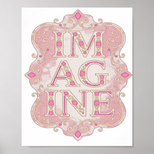 Opvallend goud IM AGINE aangepast ontwerp Poster
