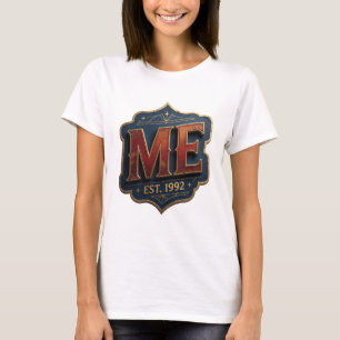 Opvallend Goud ME EST 1992 Artistiek Motief T-shirt