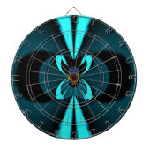 Opvallend hypermodern cyaan en zwart vectorontwerp dartbord (Voorkant)