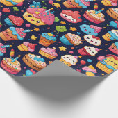 Opvallend Kawaii Verjaardagspatroon Cadeaupapier (Hoek)