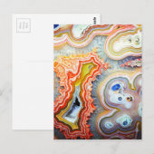 Opvallend kleurrijk Agate Gemstone Briefkaart (Voorkant / Achterkant)