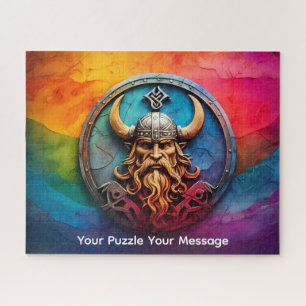 Opvallend levendig Noors Viking-rune-symbool Portr Legpuzzel