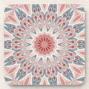 Opvallend Moderne Kaleidoscoop Mandala Fractal Art Bier Onderzetter