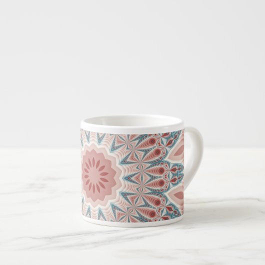 Opvallend Moderne Kaleidoscoop Mandala Fractal Art Espresso Kop (Voorkant rechts)