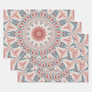 Opvallend Moderne Kaleidoscoop Mandala Fractal Art Inpakpapier Vel