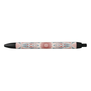 Opvallend Moderne Kaleidoscoop Mandala Fractal Art Zwarte Inkt Pen