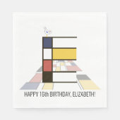 Opvallend neoplasticisme Style Monogram. Brief E Servet (Voorkant)