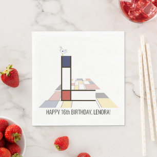 Opvallend neoplasticisme Style Monogram. Letter L Servet