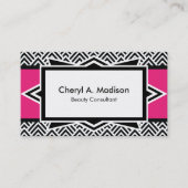 Opvallend opgerold zwart art deco Chevron Pattern  Visitekaartje (Voorkant)