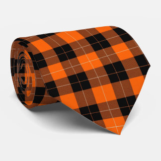 Opvallend oranje en zwart Buffalo Plaid Stropdas
