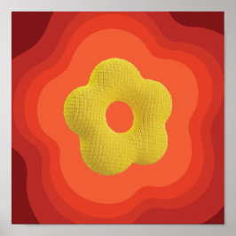 Opvallend Oranje Flower Art Poster - Square Design