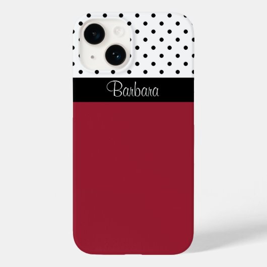 Opvallend pikrood, zwart-wit Stip, grafisch patroo Case-Mate iPhone Case (Achterkant)