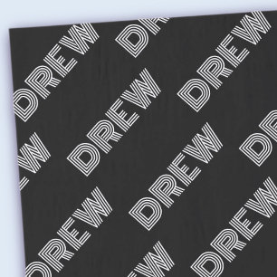 Opvallend retro-modern naam- of woordpatroon tissuepapier