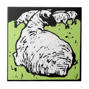 Opvallend Victoriaans houtsnede dierlijk Onderzett Tegeltje