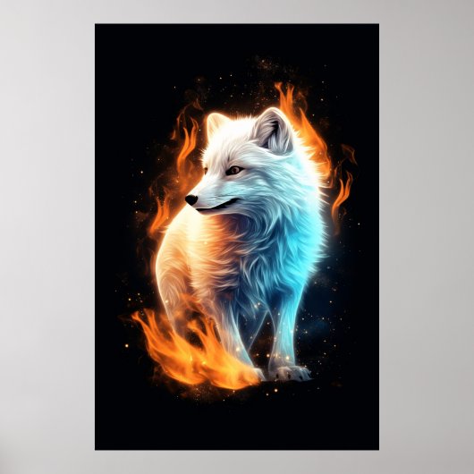 Opvallend vurige witte poolvos poster (Voorkant)