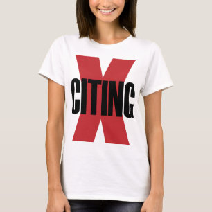 Opvallend X-Citing Red Black Originele Letter Art T-shirt