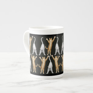 Opvallend Yoga Cats Bone China Mok
