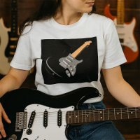 Opvallend zwart elektrisch gitaar muziekinstrument