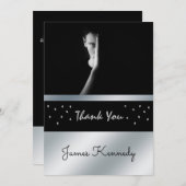 Opvallend zwart en zilver Afstuderen dank u Kaart (Voorkant / Achterkant)