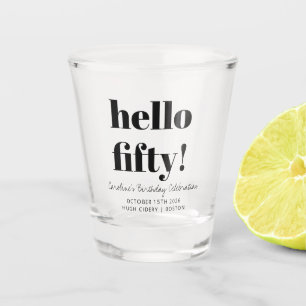 Opvallend zwart-wit moderne 50ste verjaardag aange shot glas