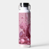 opvallende 3D roze werveling Waterfles (Voorkant)