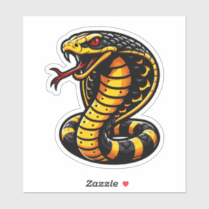 Opvallende Cobra Sticker- Vet geel & zwart ontwerp Sticker
