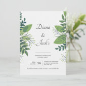 Opvallende Foliage Repetitie Dinner Party Uitnodig Kaart (Staand voorkant)