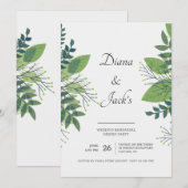 Opvallende Foliage Repetitie Dinner Party Uitnodig Kaart (Voorkant / Achterkant)