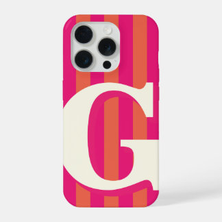 Opvallende gepersonaliseerde initiaal, roze en ora iPhone 15 pro hoesje
