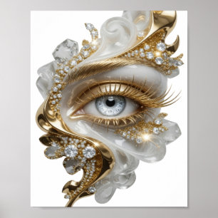 Opvallende gouden GOLDEN EYE slogan ontwerp Poster