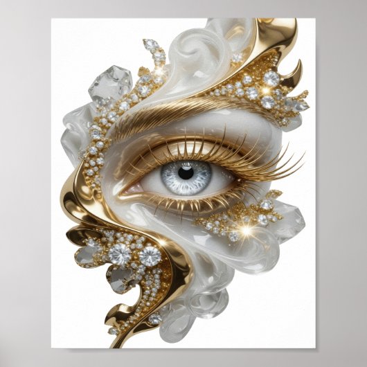 Opvallende gouden GOLDEN EYE slogan ontwerp Poster (Voorkant)