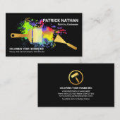 Opvallende goudverfpenselen met verf visitekaartje (Voorkant / Achterkant)