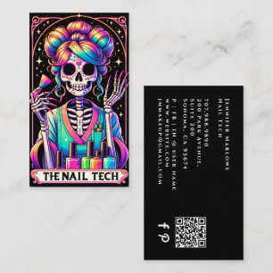 Opvallende nageltechnicus tarotkaart visitekaartje