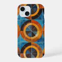 Opvallende Retro Geometrische Cirkels Hoesje