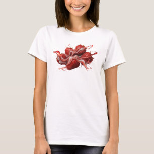 Opvallende Rode Abstracte Aardbeien Kunst Composit T-shirt