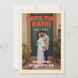 Opvallende Save the Date sjabloon | Bewerkbare tro