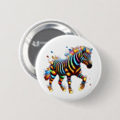 Opvallende Zebra Charm Ronde Button 5,7 Cm (Voorkant /achterkant)