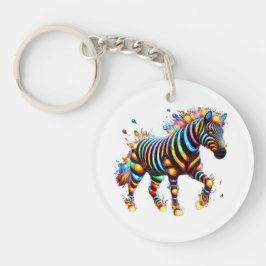 Opvallende Zebra Charm Sleutelhanger