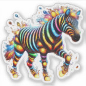 Opvallende Zebra Charm Sticker (Voorkant)