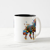 Opvallende Zebra Charm Tweekleurige Koffiemok (Voorkant rechts)