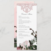 Opvang menu menu menu informeel, Roos Trellis Vint (Voorkant / Achterkant)