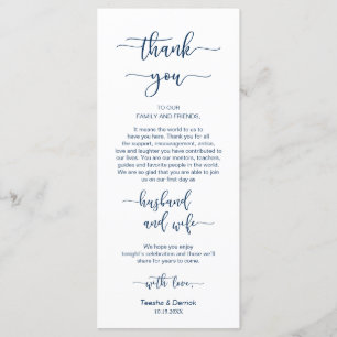 Opvang Plaatsen Dank u, Navy Blue, kaart